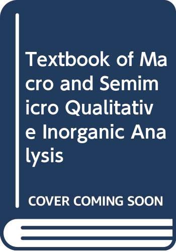 Imagen de archivo de Vogel's Textbook of Macro and Semimicro Qualitative Inorganic Analysis a la venta por Anybook.com