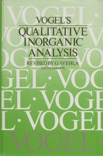 Beispielbild fr Qualitative Inorganic Analysis zum Verkauf von WorldofBooks