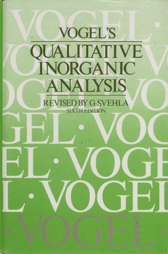 Stock image for Qualitative Inorganic Analysis for sale by WorldofBooks