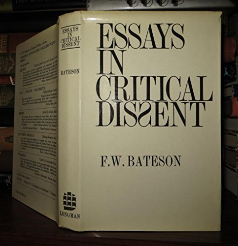 Imagen de archivo de Essays in Critical Dissent a la venta por Better World Books