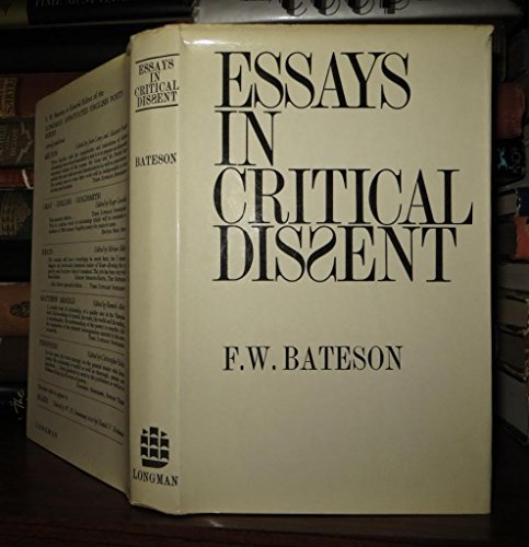 Stock image for Essays in Critical Dissent for sale by Better World Books