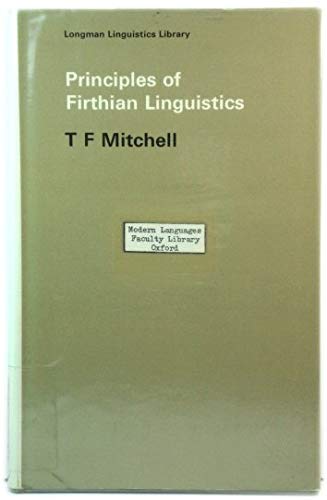 Beispielbild fr Principles of Firthian Linguistics (Longman lingui zum Verkauf von N. Fagin Books