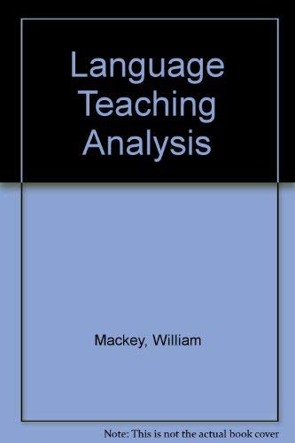 Stock image for Language Teaching Analysis for sale by Arundel Books