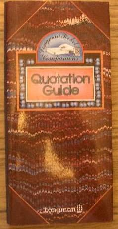 Imagen de archivo de Quotation Guide: Longman Pocket Companion Series. a la venta por Wonder Book