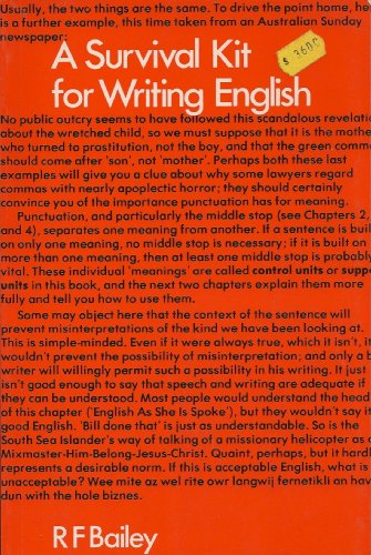 Imagen de archivo de A Survival Kit for Writing English a la venta por Books@Ruawai