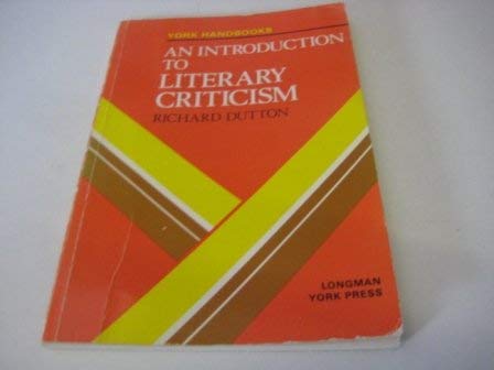 9780582792760: An Introduction to Literary Criticism (York Handbooks S.)