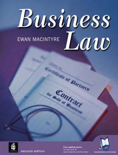 Beispielbild fr Business Law zum Verkauf von Reuseabook
