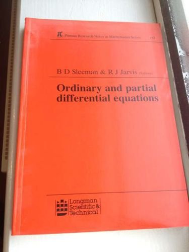 Stock image for Ordinary and Partial Differential Equations: v. 1 (Pitman Research Notes in Mathematics Series) for sale by Tall Stories BA