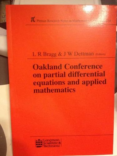 9780582994720: Partial Differential Equations and Applied Mathematics: Oakland Conference Proceedings (Chapman & Hall/CRC Research Notes in Mathematics Series)