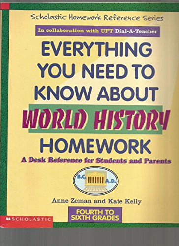 Imagen de archivo de Everything You Need to Know About World History Homework A Desk Reference for Students and Parents/4th to 6th Grades - 1995 publication. a la venta por Wonder Book