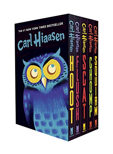 Stock image for Hiaasen 5-Book Trade Paperback Box Set: Hoot; Flush; Scat; Chomp; Squirm for sale by Greenpine Books