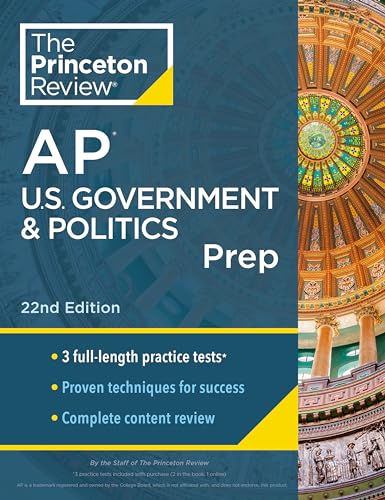 Beispielbild fr Princeton Review AP U.S. Government & Politics Prep, 22nd Edition: 3 Practice Tests + Complete Content Review + Strategies & Techniques (2024) (College Test Preparation) [Paperback] The Princeton Rev zum Verkauf von Lakeside Books