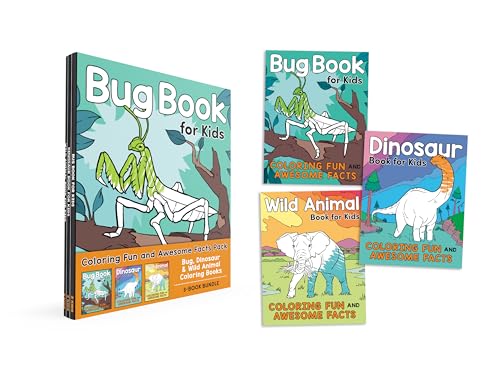 9780593690048: Coloring Book Box Set: 3 Books for Coloring Fun and Awesome Facts about Dinosaurs,Bugs,and Wild Animals (Perfect Gift for Kids Ages 3-7) (A Did You Know? Coloring Book)