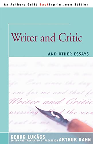 9780595366354: Writer and Critic: and Other Essays