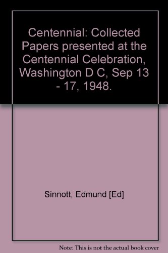 Stock image for CENTENNIAL: Collected Papers Presented At the Centennial Celebration Washington D C September 13-17, 1948. for sale by Black Cat Hill Books