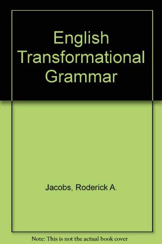 Beispielbild fr English Transformational Grammar zum Verkauf von Anybook.com