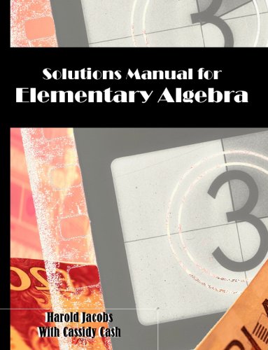 Imagen de archivo de Solutions Manual for Elementary Algebra a la venta por ThriftBooks-Atlanta