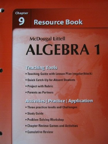 Beispielbild fr McDougal Littell ALGEBRA 1 Chapter 9 Resource Book zum Verkauf von ThriftBooks-Dallas