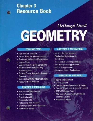 Stock image for McDougal Littell - Geometry - Chapter 3 Resource Book for sale by ThriftBooks-Atlanta