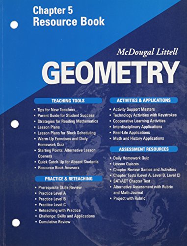 9780618020683: McDougal Littell - Geometry - Chapter 5 Resource Book [Taschenbuch] by