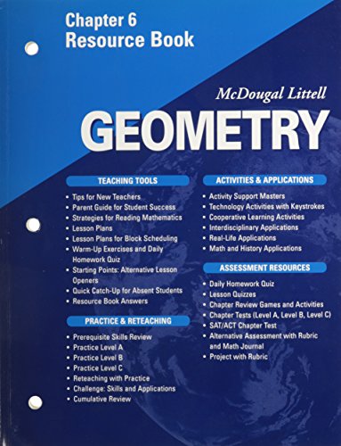 Stock image for McDougal Littell - Geometry - Chapter 6 Resource Book for sale by Hafa Adai Books