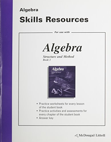 9780618048991: McDougal Littell Structure & Method: Algebra Skills Resource Book 1