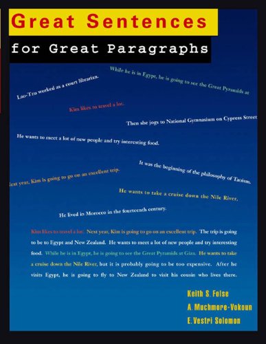 Imagen de archivo de Great Sentences : An Introduction to Basic Sentences and Paragraphs a la venta por Better World Books