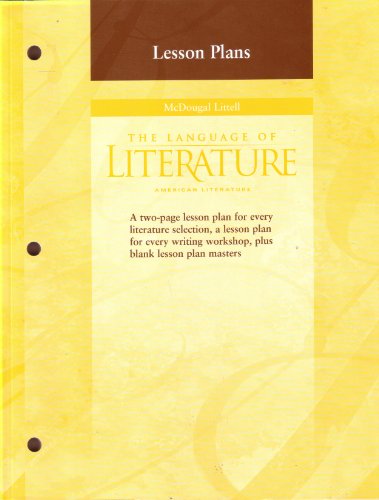 Beispielbild fr The Language of Literature: American Literature: Lesson Plans zum Verkauf von Wonder Book