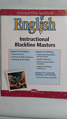 Imagen de archivo de Houghton Mifflin English, Grade 7: Instructional Blackline Masters (2004 Copyright) a la venta por ~Bookworksonline~