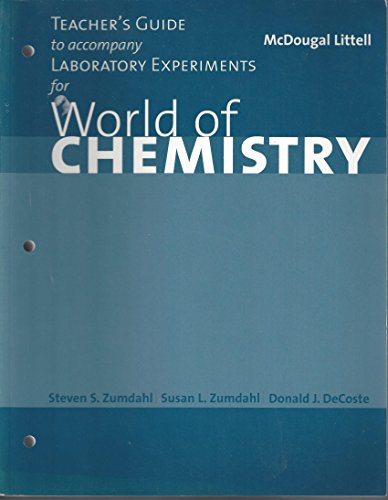 Stock image for Teacher's Guide to accompany Laboratory Experiments for "World of Chemistry" for sale by Jenson Books Inc