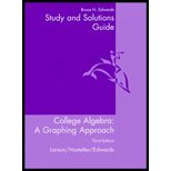 College Algebra: A Graphing Approach (Study and Solutions Guide) (9780618072934) by Larson, Ron; Zook, Dianna