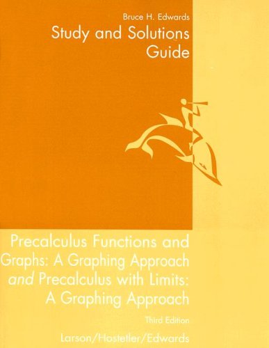 9780618074105: Study and Solutions Guide: Precalculus Functions and Graphs: A Graphing Approach Third Edition and Precalculus with Limits: A Graphing Approach Third