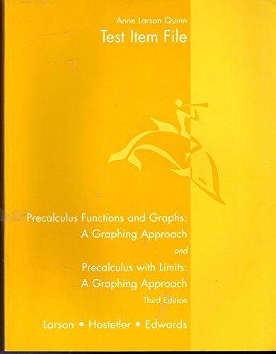 Stock image for Precalculus Functions And Graphs: A Graphing Approach / Precalculus With Limits: A Graphing Approach ; 9780618074112 ; 0618074112 for sale by APlus Textbooks
