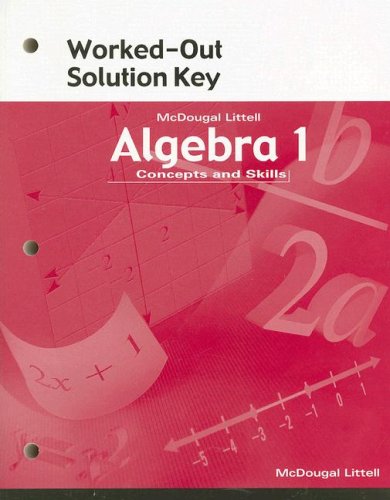 Stock image for McDougal Littell Algebra 1: Concepts and Skills Worked-Out Solution Key for sale by HPB-Red