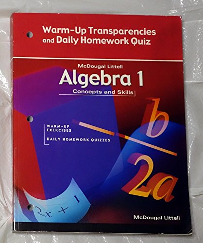 Stock image for McDougal Littell Concepts & Skills: Warm-Up Transparencies and Daily Homework Quiz Algebra 1 for sale by Allied Book Company Inc.