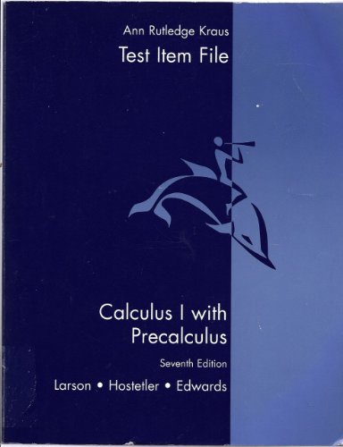 Stock image for Test Item File (Calculus 1 with Precalculus) for sale by BooksRun