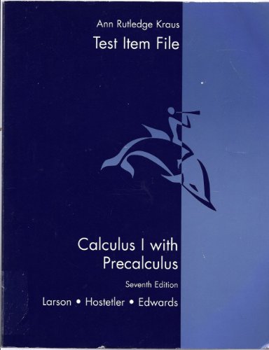 Stock image for Test Item File (Calculus 1 with Precalculus) for sale by SecondSale