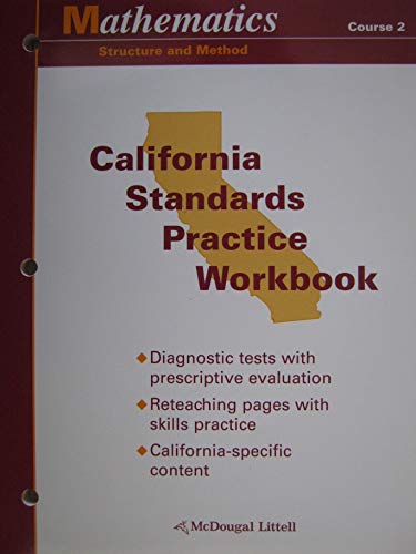 Stock image for McDougal Littell Structure & Method California: Test and Practice Workbook Student Grade 7 (Brown Alg S+m 1+2 90-01) for sale by HPB-Red