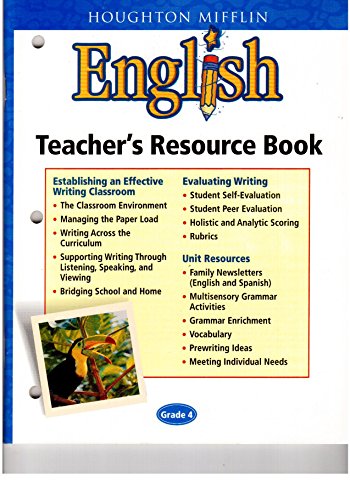 Beispielbild fr Houghton Mifflin English, Grade 4 Teacher's Resource Book Black Line Masters: Grade 4 (2001 Copyright) zum Verkauf von ~Bookworksonline~