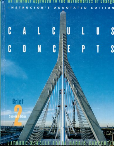 Imagen de archivo de Calculus Concepts: Brief Second Edition: Instructor's Annotated Edtion a la venta por HPB-Red