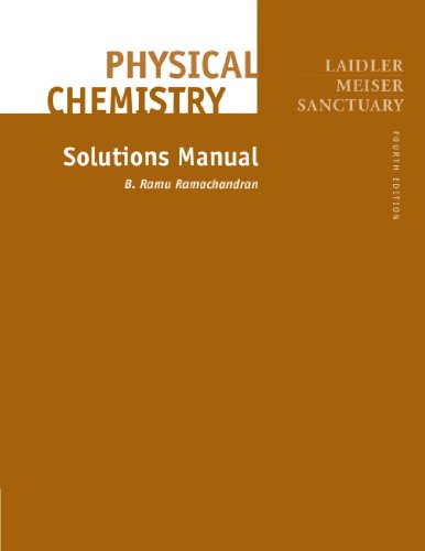 Imagen de archivo de Physical Chemistry Solutions Manual a la venta por Better World Books