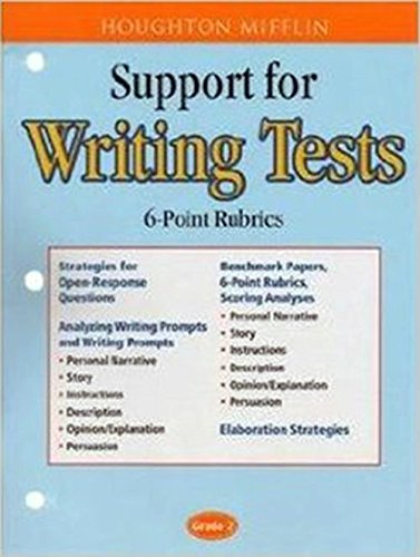 Stock image for Houghton Mifflin English: Support For Writing Test 6 Point Scoring Rubrics Grade 2 for sale by Wonder Book