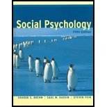 Beispielbild fr Social Psychology zum Verkauf von Better World Books