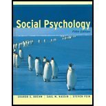 Imagen de archivo de Social Psychology a la venta por Better World Books