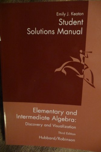 Imagen de archivo de Elementary and Intermediate Algebra : Discovery and Visualization a la venta por Better World Books
