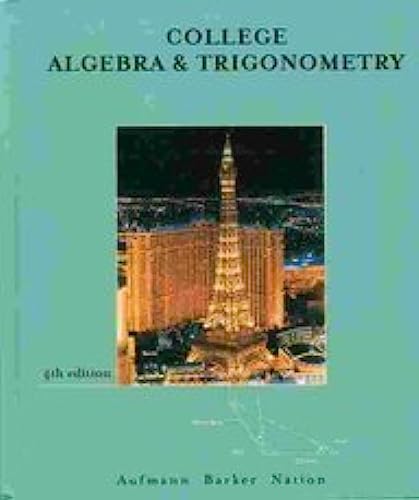 Stock image for College Algebra And Trigonometry for sale by HPB-Red