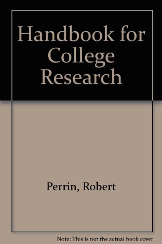 9780618133789: Handbook for College Research