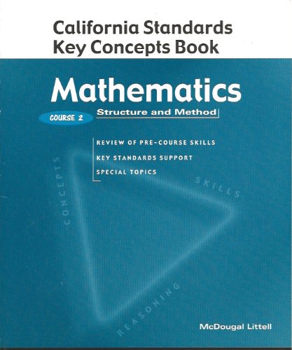Stock image for Structure & Method Key Concepts Book Course 2 Grades 9-12: McDougal Littell Structure & Method California (Brown Alg S+m 1+2 90-01) for sale by HPB-Red