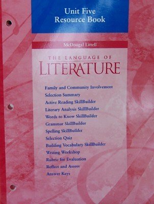 Imagen de archivo de The Language of Literature : Unit Five Resource Book, Grade 7 a la venta por Better World Books