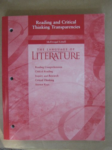 Stock image for Reading and Critical Thinking Transparencies, Grade Seven, The Language of Literature (The Language of Literature) for sale by More Than Words